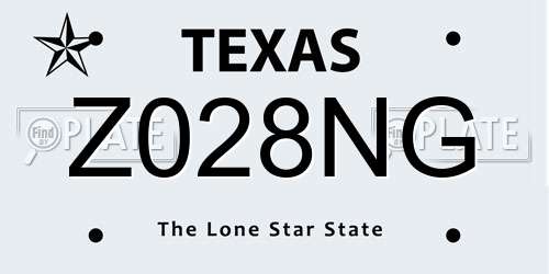 Z028NG Texas License Plate