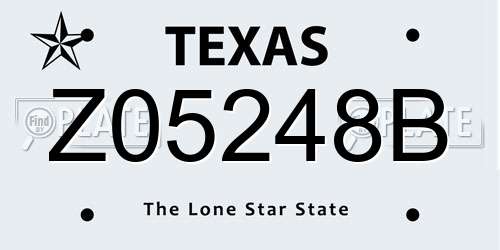 Z05248B Texas License Plate