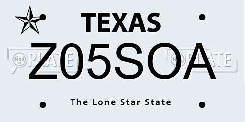 Z05SOA Texas License Plate