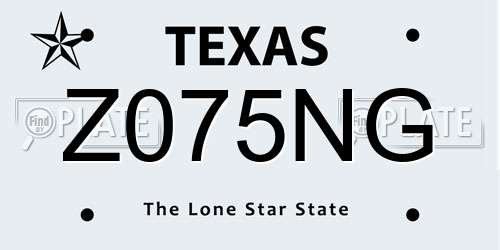 Z075NG Texas License Plate