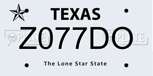 Z077DO Texas License Plate