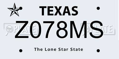 Z078MS Texas License Plate