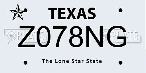 Z078NG Texas License Plate