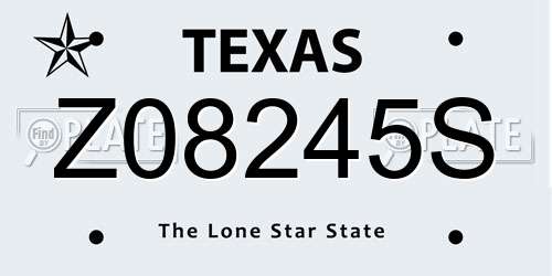 Z08245S Texas License Plate