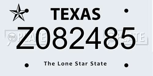 Z082485 Texas License Plate