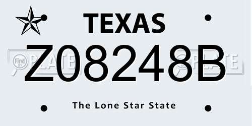 Z08248B Texas License Plate