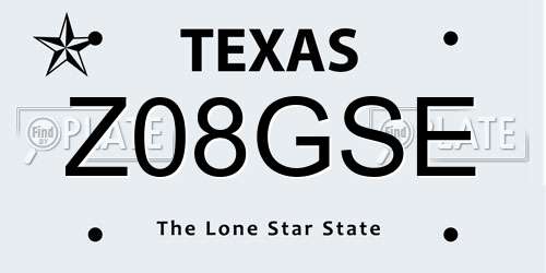 Z08GSE Texas License Plate