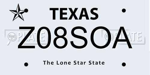 Z08SOA Texas License Plate