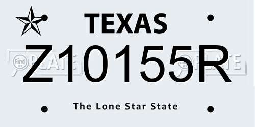 Z10155R Texas License Plate
