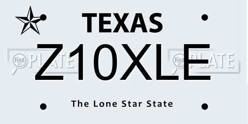 Z10XLE Texas License Plate