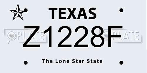 Z1228F Texas License Plate