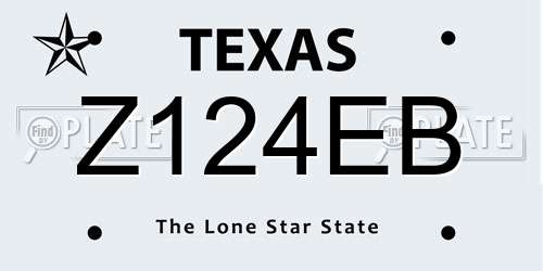 Z124EB Texas License Plate