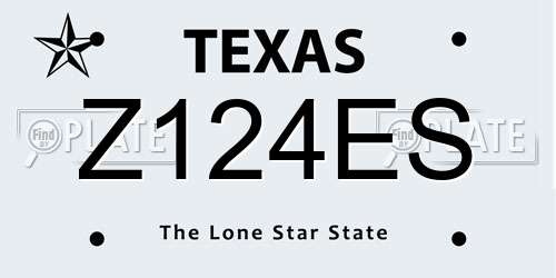 Z124ES Texas License Plate