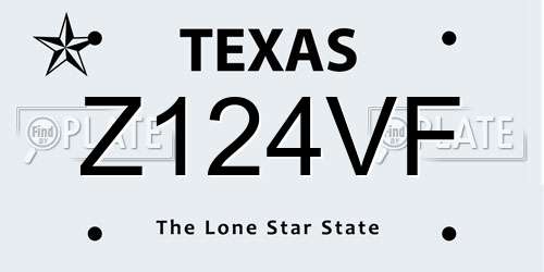Z124VF Texas License Plate