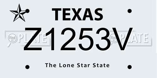 Z1253V Texas License Plate