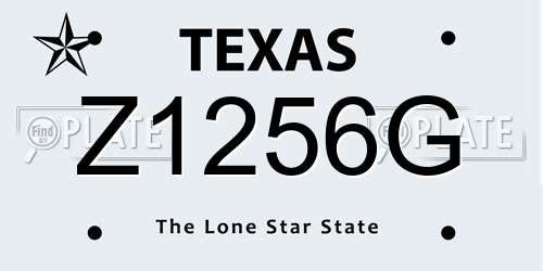 Z1256G Texas License Plate