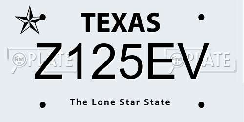 Z125EV Texas License Plate