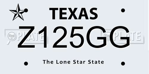 Z125GG Texas License Plate