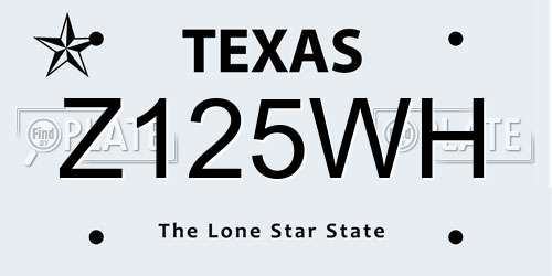 Z125WH Texas License Plate