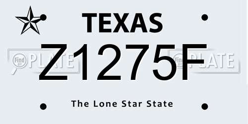 Z1275F Texas License Plate