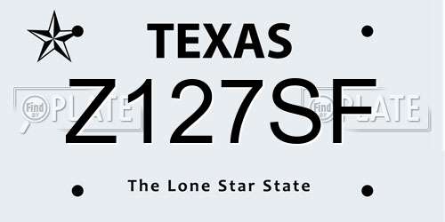 Z127SF Texas License Plate