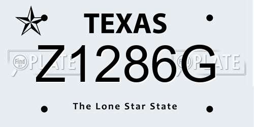 Z1286G Texas License Plate