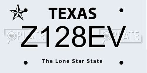 Z128EV Texas License Plate