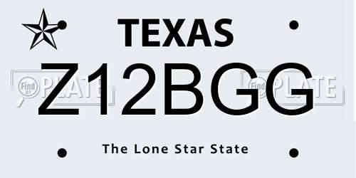 Z12BGG Texas License Plate