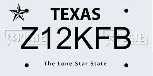 Z12KFB Texas License Plate