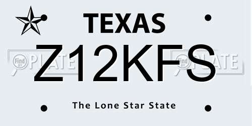 Z12KFS Texas License Plate