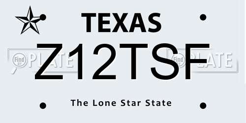 Z12TSF Texas License Plate