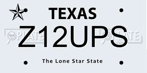 Z12UPS Texas License Plate