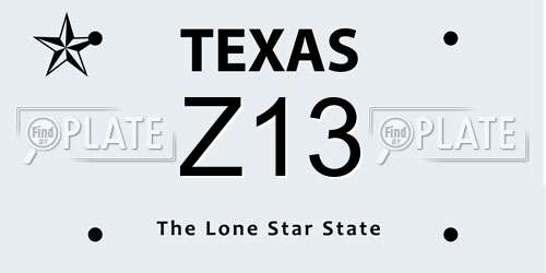 Z13 Texas License Plate