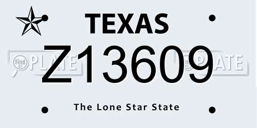 Z13609 Texas License Plate