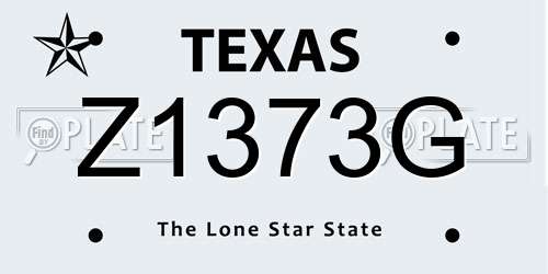Z1373G Texas License Plate