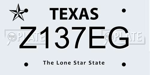 Z137EG Texas License Plate