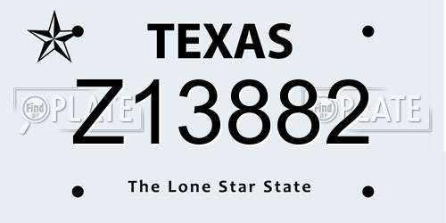 Z13882 Texas License Plate
