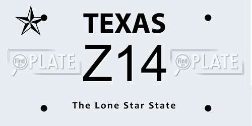 Z14 Texas License Plate