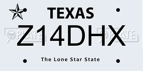 Z14DHX Texas License Plate