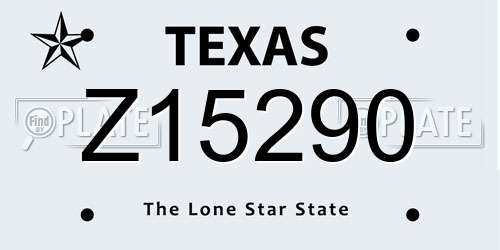 Z15290 Texas License Plate