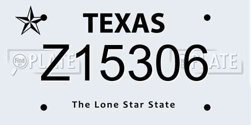 Z15306 Texas License Plate