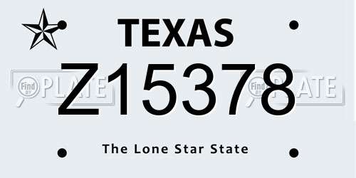 Z15378 Texas License Plate