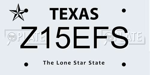 Z15EFS Texas License Plate
