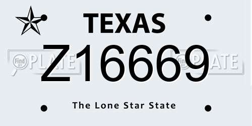 Z16669 Texas License Plate