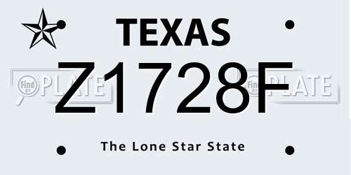 Z1728F Texas License Plate