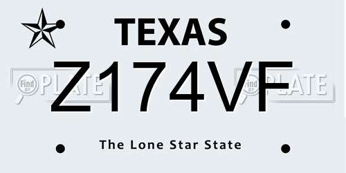 Z174VF Texas License Plate