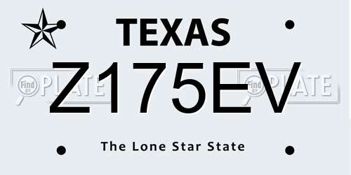 Z175EV Texas License Plate