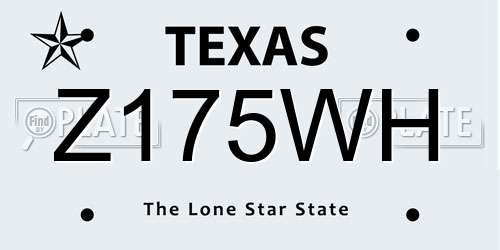 Z175WH Texas License Plate