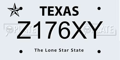 Z176XY Texas License Plate