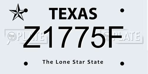Z1775F Texas License Plate